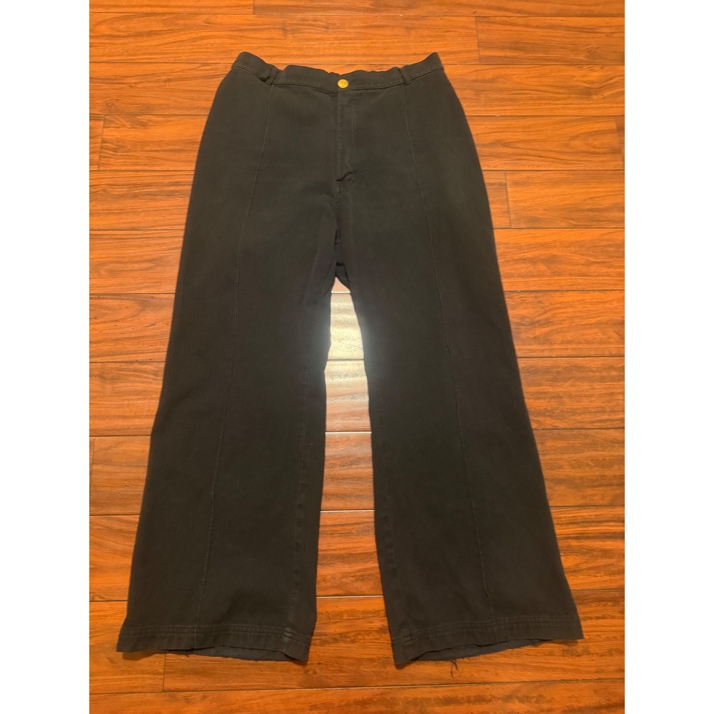 Big Bud Press Western Pants Black Wide Leg High Waist Cotton Twill 0XL L.A. Made